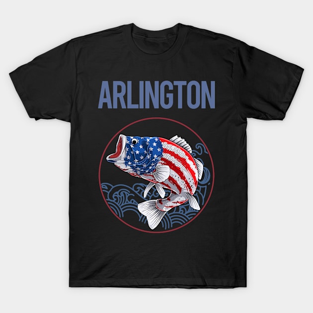 USA Flag Fish Arlington T-Shirt by rosenbaumquinton52